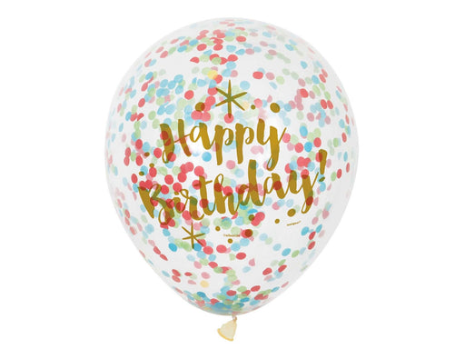 Haza Witbaard Confetti Balloons Happy Birthday 6 pcs.