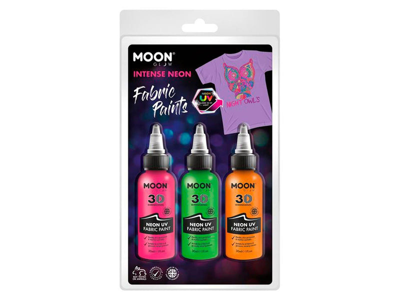 Haza Witbaard Textile paint Neon 3x30ml - Orange Green Pink