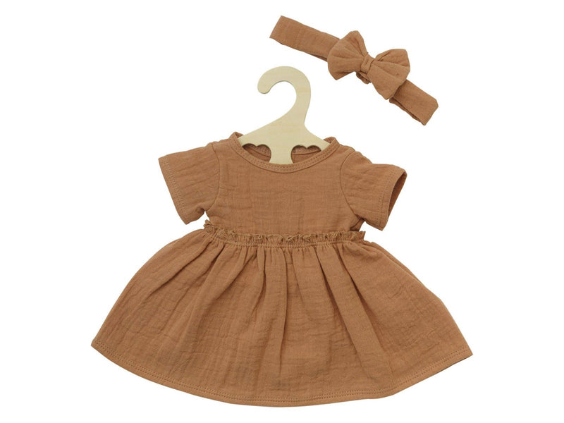 Heless Doll dress Brown with Ruffles 35-45 cm