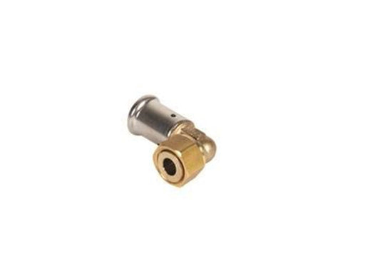 Henco press swivel adapter with flat sealing bend 90° 20 mm x 34