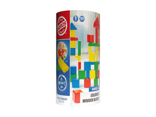 Heros Bausteine – Farbige Holzbausteine, 50 Stück