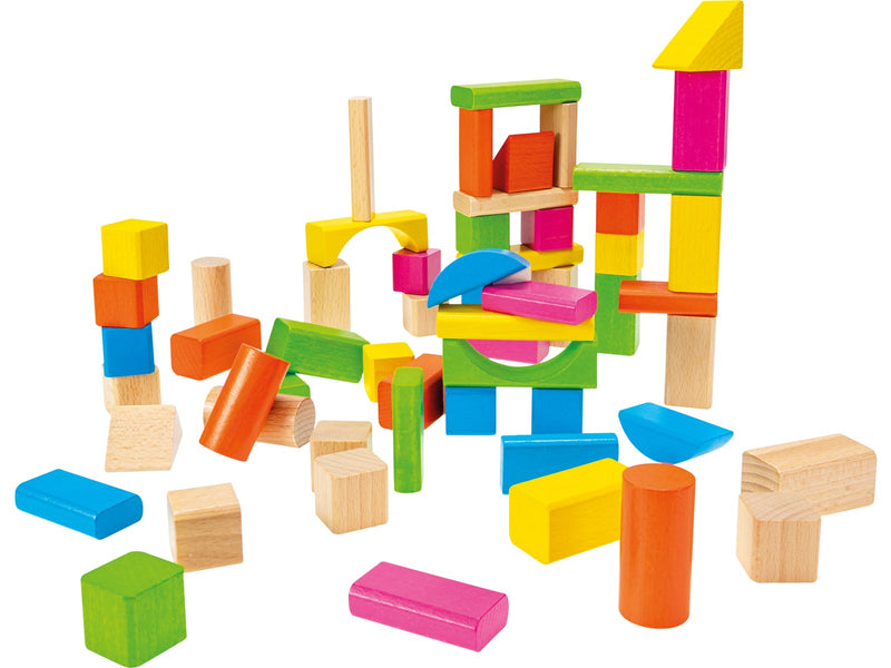 Heros Bausteine – Natur- & farbige Holzbausteine, 60 Stück