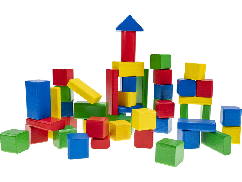 Heros Blocks Coloured wooden blocks 50pcs compact