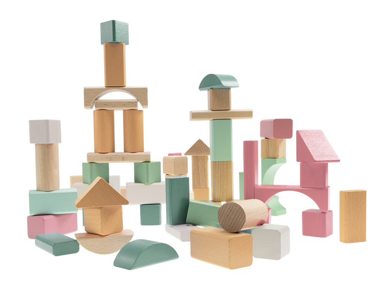 Heros FSC® Bausteine – Weiche neutrale Farben und natürliche Holzbausteine, 60 Stück