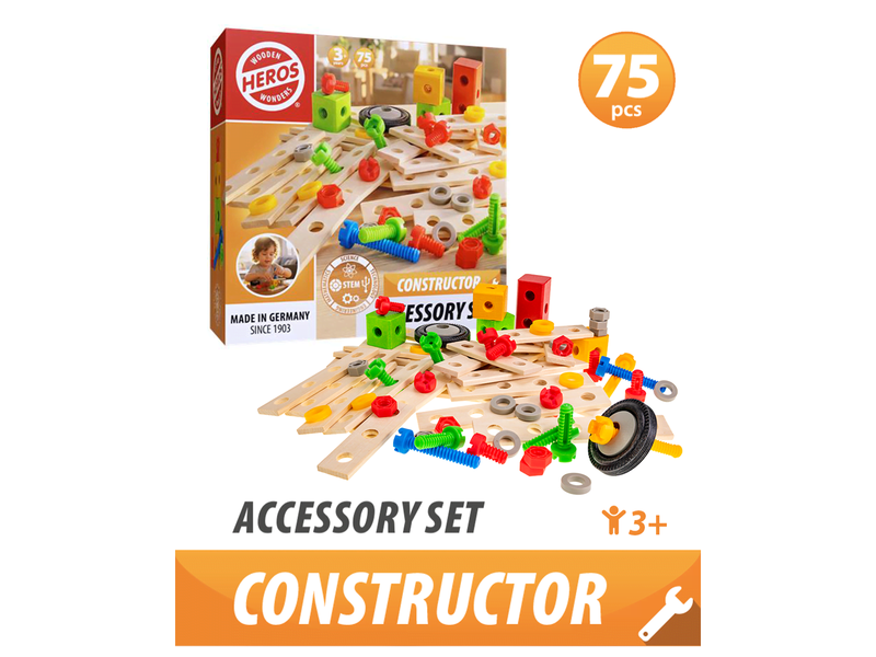 Heros FSC® Constructor – Zubehörset, 75 Stück