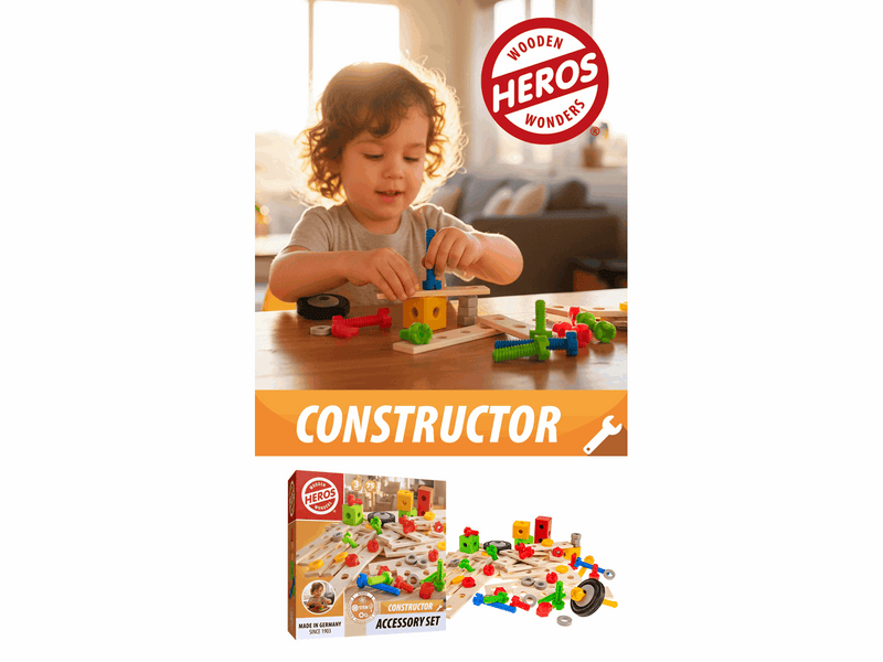 Heros FSC® Constructor – Zubehörset, 75 Stück