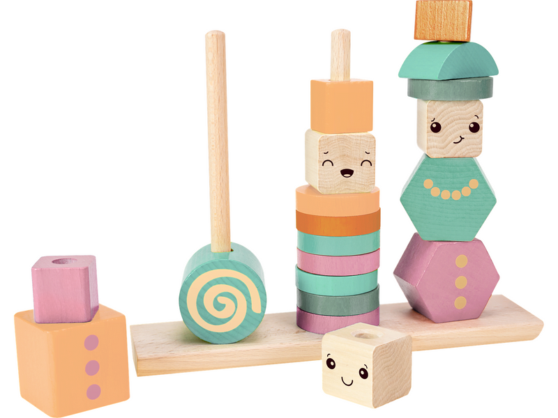 Heros FSC® Play & Learn – Holz-Stapelfiguren (weiche neutrale/pastellfarbene Farben)