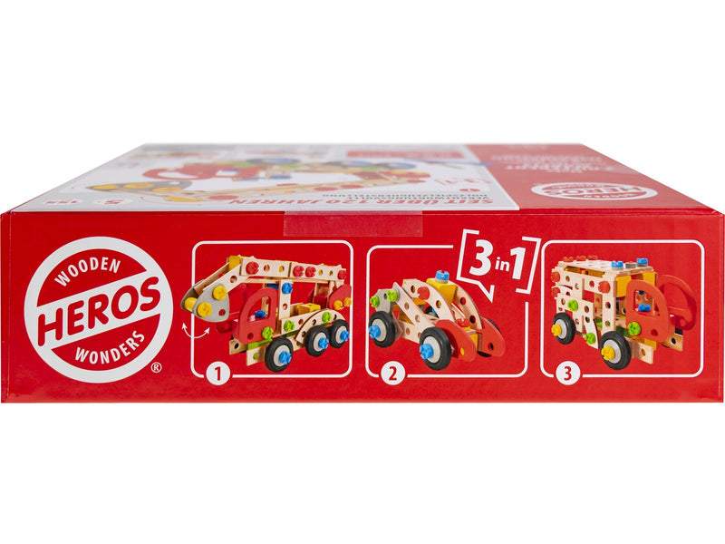 Heros Konstruktionsspielzeug – 3-in-1, Feuerwehrauto, 155 Teile
