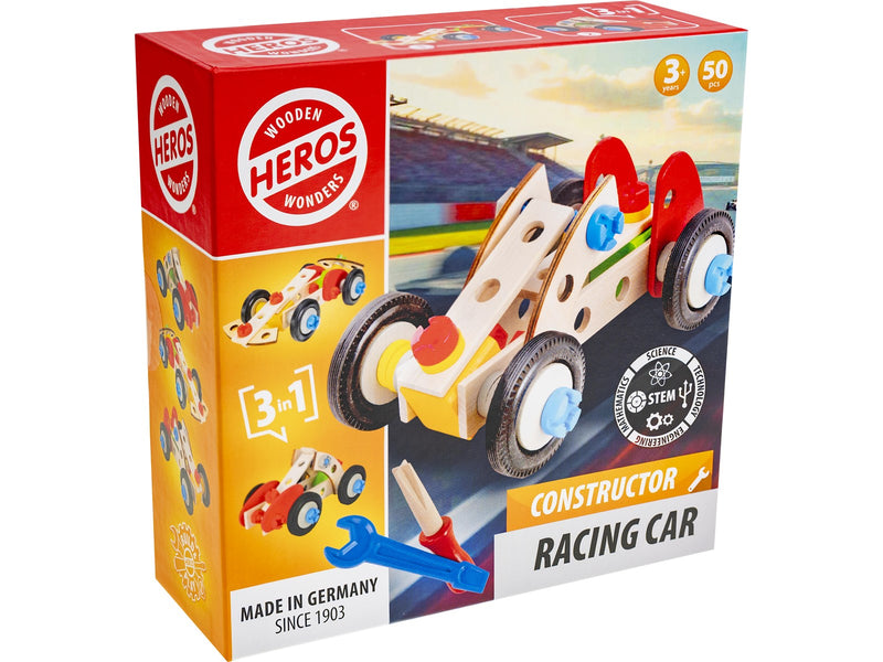 Heros Konstruktionsspielzeug – 3-in-1, Rennwagen, 50 Teile