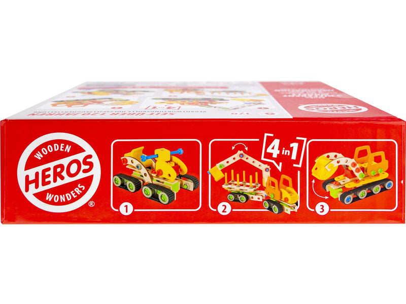 Heros Konstruktionsspielzeug – 4-in-1, Bagger, 170 Teile