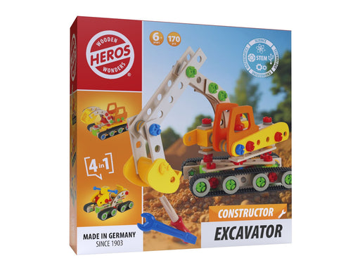 Heros Konstruktionsspielzeug – 4-in-1, Bagger, 170 Teile