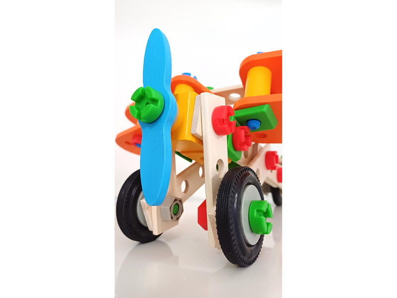 Heros Konstruktionsspielzeug – 4-in-1, Doppeldeckerflugzeug, 90 Teile