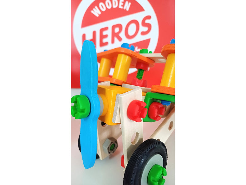 Heros Konstruktionsspielzeug – 4-in-1, Doppeldeckerflugzeug, 90 Teile