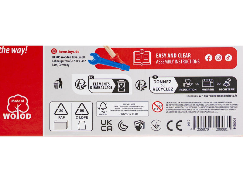 Heros Konstruktionsspielzeug – 4-in-1, Doppeldeckerflugzeug, 90 Teile