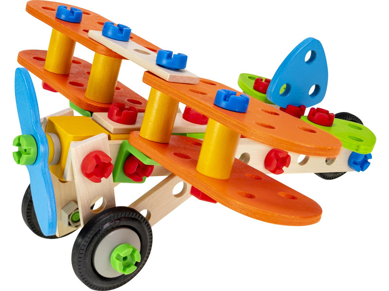 Heros Konstruktionsspielzeug – 4-in-1, Doppeldeckerflugzeug, 90 Teile