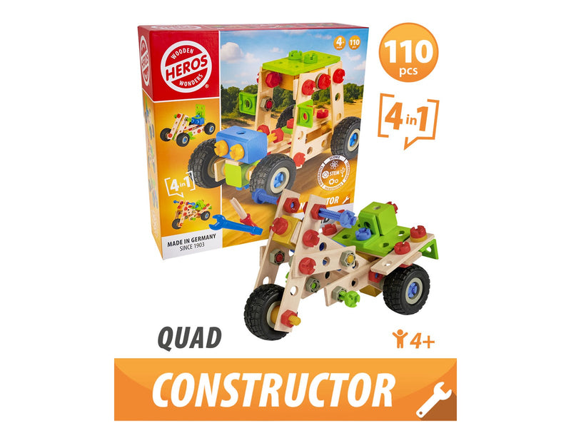 Heros Konstruktionsspielzeug – 4-in-1, Quad, 110 Teile