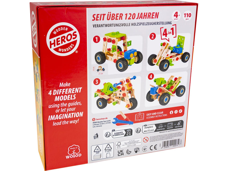 Heros Konstruktionsspielzeug – 4-in-1, Quad, 110 Teile