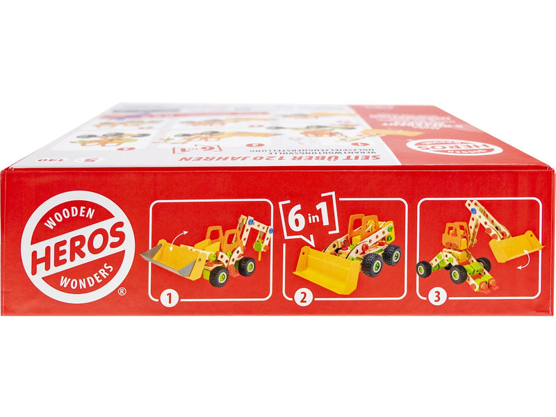 Heros Konstruktionsspielzeug – 6-in-1, Radlader, 140 Teile