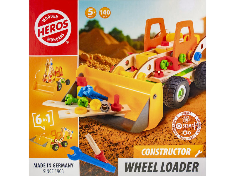 Heros Konstruktionsspielzeug – 6-in-1, Radlader, 140 Teile