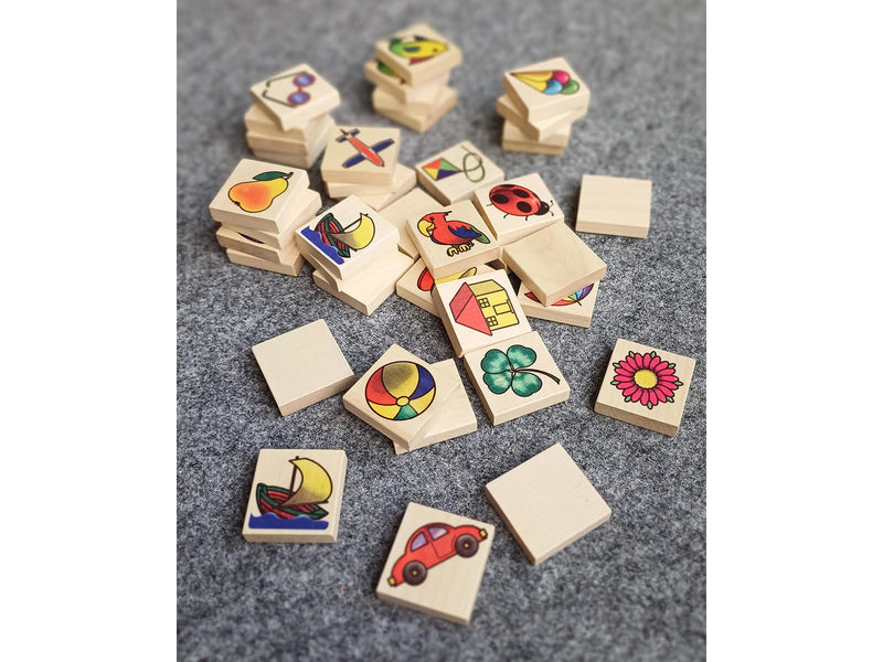 Heros Spielen & Lernen – Holz-Memory-Spiel mit Bildern, 40 Plättchen