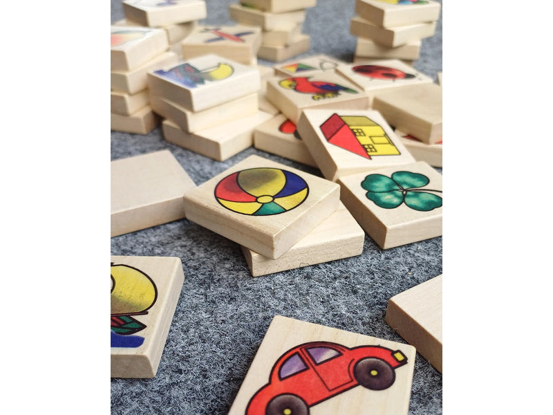 Heros Spielen & Lernen – Holz-Memory-Spiel mit Bildern, 40 Plättchen