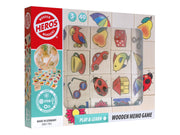Heros Spielen & Lernen – Holz-Memory-Spiel mit Bildern, 40 Plättchen