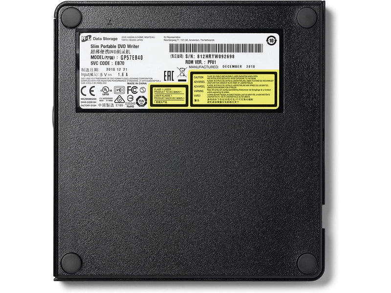 Hitachi - LG GP57EB40 Slim Portable DVD-Writer - DVD-RW (Brenner) - USB 2.0 - Schwarz