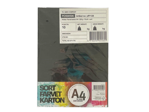 Hobby Mate Cardboard A4 220g. 10 sheets BLACK