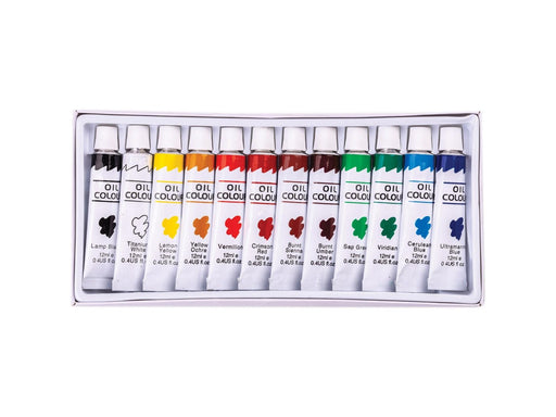 Hobby Mate Oil colors etc. 12 tubes of 12 ml.