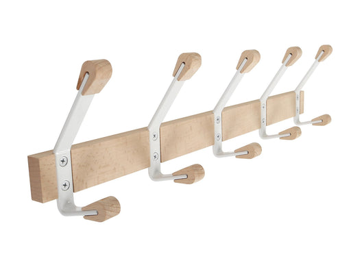 Home>it Beechwood coat rack – 5 hooks – white