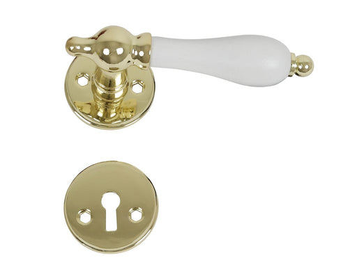 Home>it Brass door handle – white grip