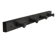 Home>it Coat rack 4 hooks pine wood black RETRO