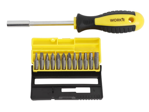 Home>it Screwdriver handle + 12 x Bits Cr-V steel