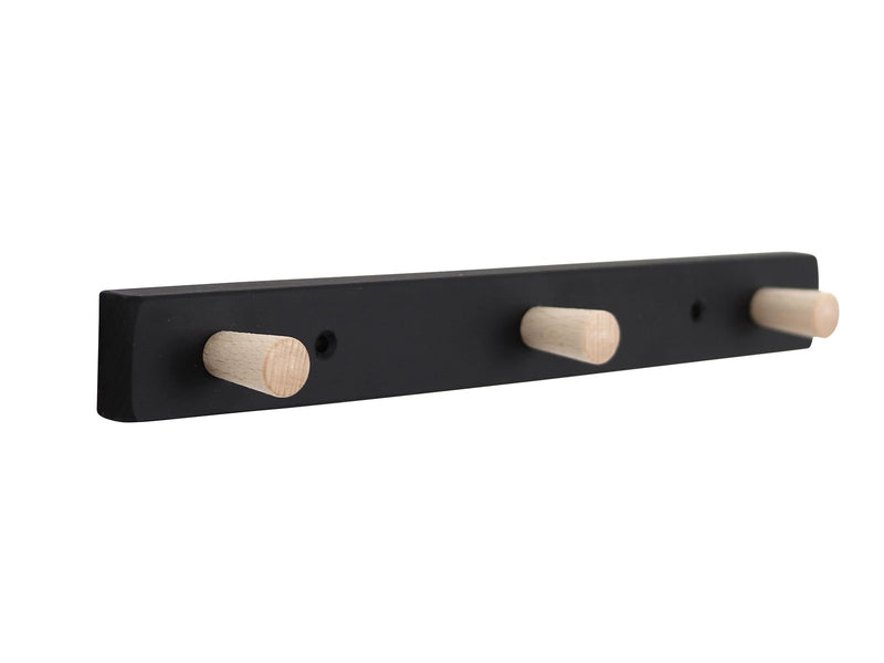Home>it coat rack with 3 hooks 28 cm black/natural hook beech