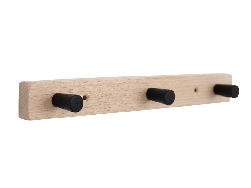 Home>it coat rack with 3 hooks 28 cm natural/black hook beech