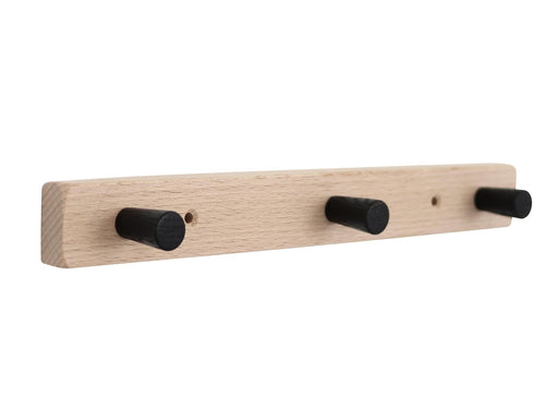 Home>it coat rack with 3 hooks 28 cm natural/black hook beech