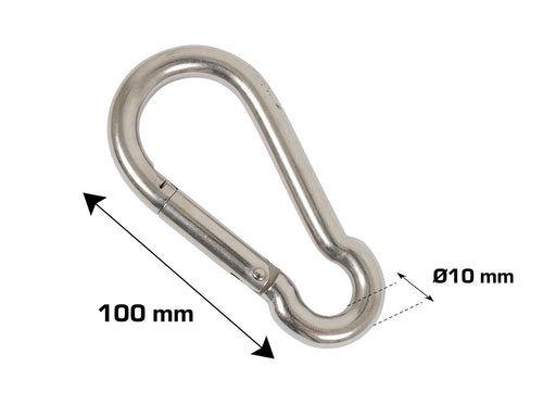 Home>it fireman's snap hook Ø10 x 100 mm stainless steel 2 pcs.