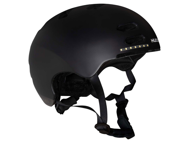 Hudora Skater Helmet with Kled and Led Black Size S (53-55cm)