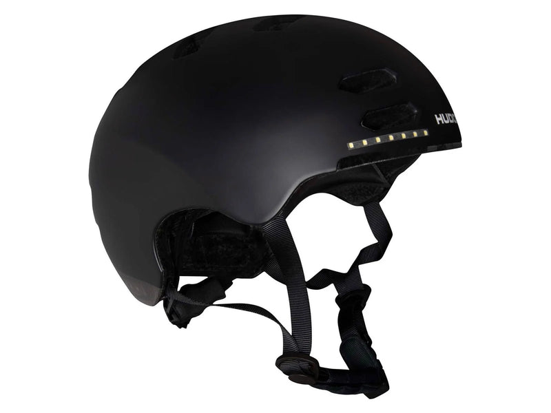 Hudora Skater Helmet with Visor and LED Black Size M (55-58cm)