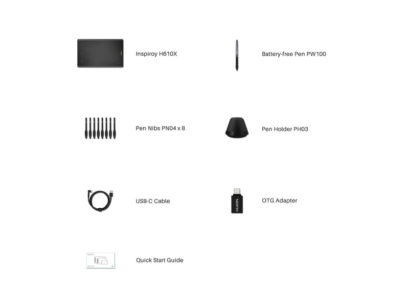 Huion H610X Graphics Tablet