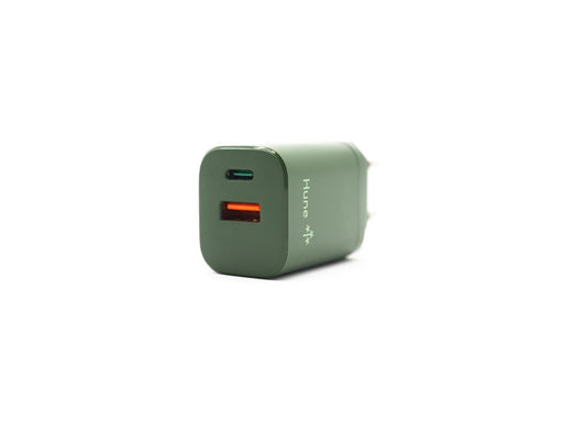 Hune Hurón D20 Dual USB-C & USB-A 20W Charger - Forest Green