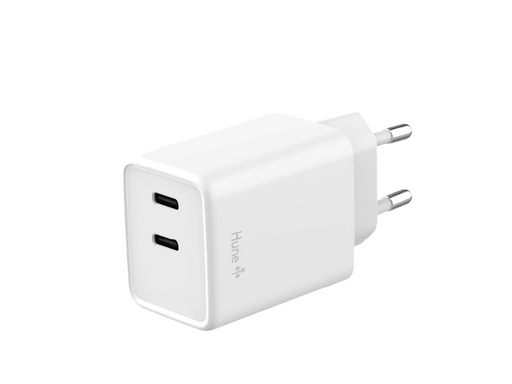 Hune Hurón D45W Dual USB-C 45W Wall Charger - Snow White