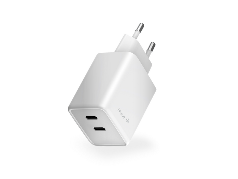 Hune Hurón D45W Dual USB-C 45W Wall Charger - Snow White