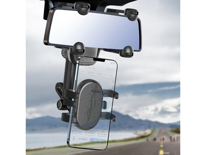 Hurtel Car Phone Holder for Rearview Mirror - Black