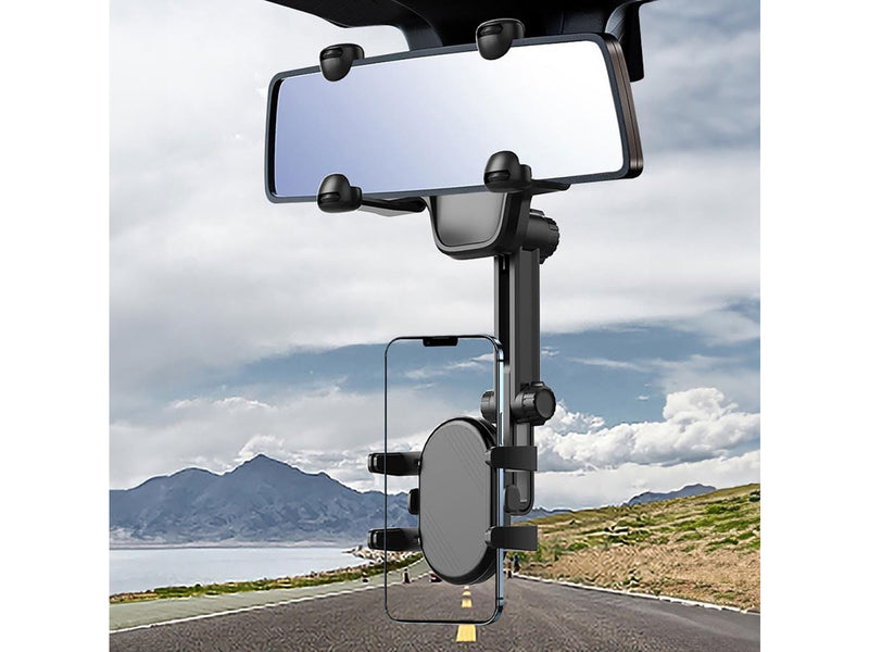 Hurtel Car Phone Holder for Rearview Mirror - Black