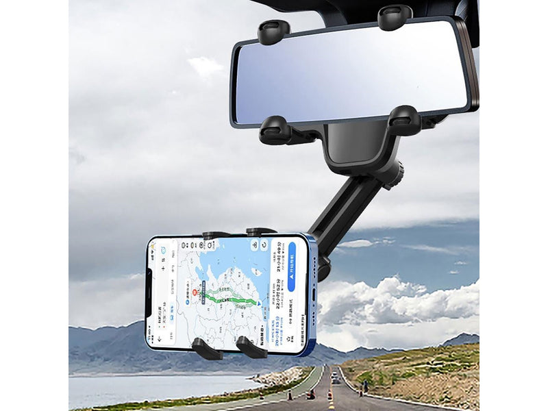 Hurtel Car Phone Holder for Rearview Mirror - Black