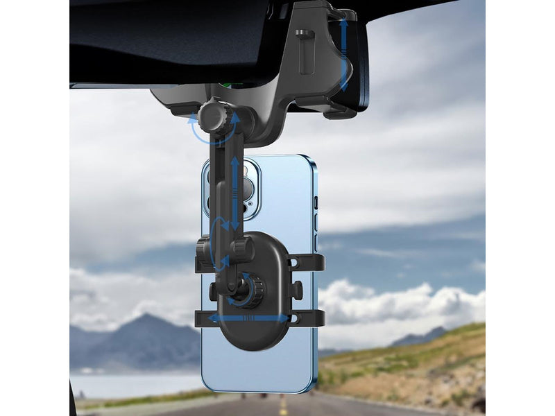 Hurtel Car Phone Holder for Rearview Mirror - Black
