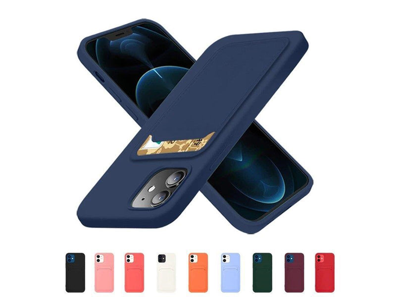 Hurtel Card Case Silicone Wallet With Card Slot Documents For Samsung Galaxy A42 5G Black