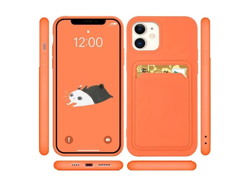 Hurtel Card Case Silicone Wallet With Card Slot Documents For Samsung Galaxy A42 5G Black