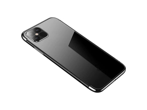 Hurtel Clear Color Case Gel TPU Electroplating Frame Cover for Samsung Galaxy A22 4G Black